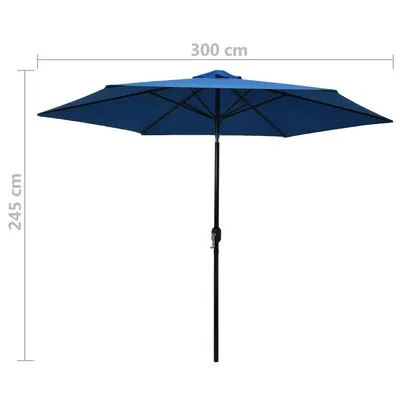 VidaXL Parasol Met Metalen Paal 300 Cm Blauw - Afbeelding 7
