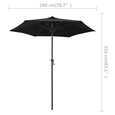VidaXL Parasol 200x211 Cm Aluminium Zwart - Afbeelding 7