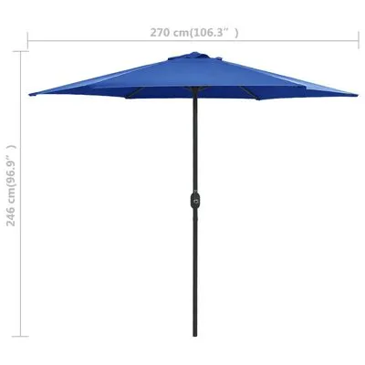 VidaXL Parasol Met Aluminium Paal 270x246 Cm Azuurblauw - Afbeelding 7