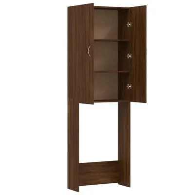 VidaXL Wasmachinekast 64x25,5x190 Cm Bruineikenkleurig - Afbeelding 7