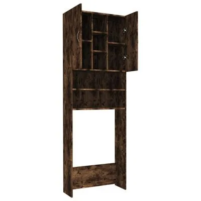 VidaXL Wasmachinekast 64x25,5x190 Cm Gerookt Eikenkleurig - Afbeelding 7