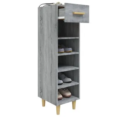 VidaXL Schoenenkast 30x35x105 Cm Bewerkt Hout Grijs Sonoma Eikenkleur - Afbeelding 7