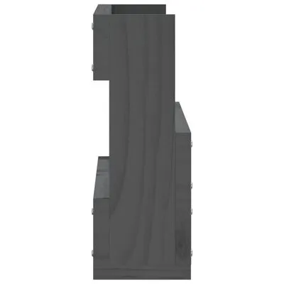 VidaXL Schoenenrekken 2 St 59x9x23 Cm Massief Grenenhout Grijs - Afbeelding 7