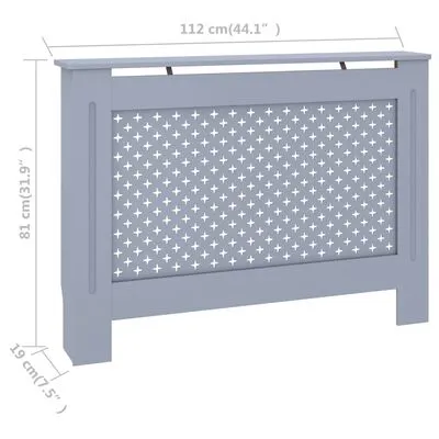 VidaXL Radiatorombouw 112x19x81 Cm MDF Antraciet - Afbeelding 8