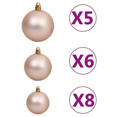 VidaXL Kunstkerstboom Met LED's, Kerstballen En Dennenappels 150 Cm - Afbeelding 8