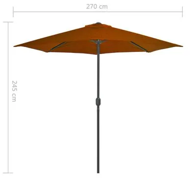 VidaXL Balkonparasol Half Met Aluminium Paal 270x135x245 Cm Terracotta - Afbeelding 8