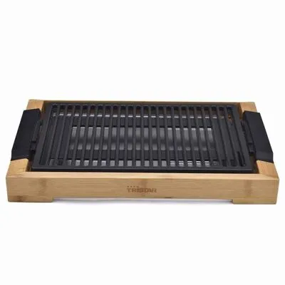 Tristar Bakplaat En Elektrische Barbecue 2000 W 37x25 Cm Bamboe - Afbeelding 8