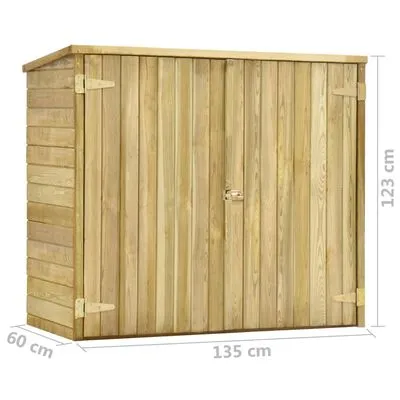 VidaXL Tuinschuur 135x60x123 Cm Geïmpregneerd Grenenhout - Afbeelding 8