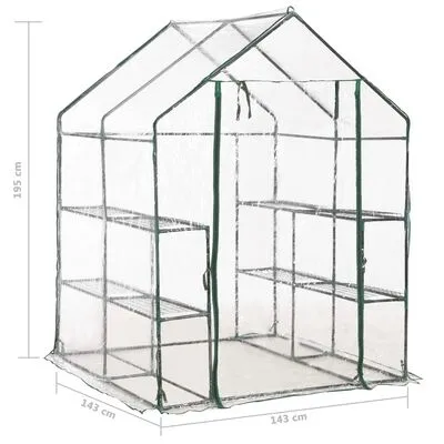 VidaXL Tuinkas Met 8 Schappen 143x143x195 Cm - Afbeelding 8