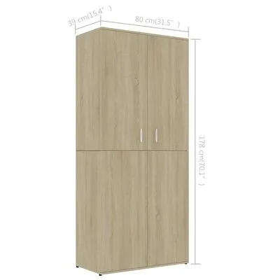 VidaXL Schoenenkast 80x39x178 Cm Spaanplaat Sonoma Eikenkleurig - Afbeelding 8