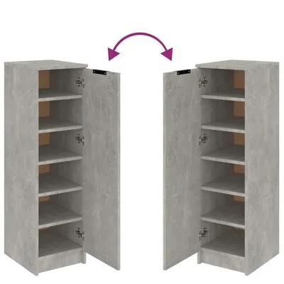 VidaXL Schoenenkast 30x35x100 Cm Bewerkt Hout Betongrijs - Afbeelding 8