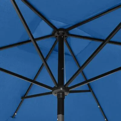 VidaXL Parasol Met LED's En Stalen Paal 2x3 M Azuurblauw - Afbeelding 9