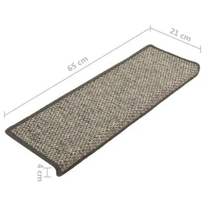 VidaXL Trapmatten Zelfklevend 15 St Sisal-look 65x25 Cm Grijs En Beige - Afbeelding 9