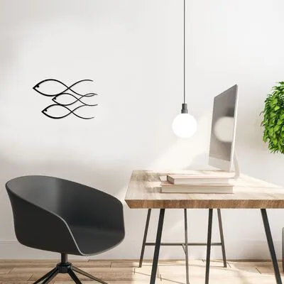 Homemania Wanddecoratie Vissen 50x30 Cm Staal Zwart - Afbeelding 9