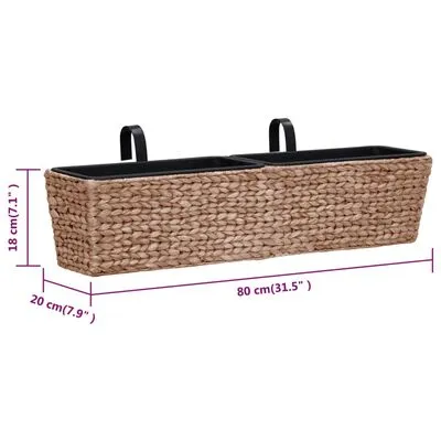 VidaXL Plantenbakken 2 St Waterhyacint Bruin - Afbeelding 9