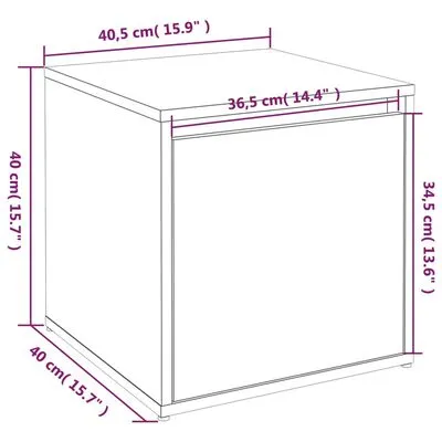 VidaXL Opbergbox Met Lade 40,5x40x40 Cm Bewerkt Hout Sonoma Eikenkleur - Afbeelding 9