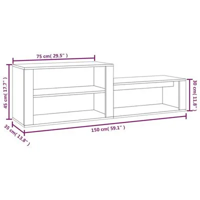 VidaXL Schoenenkast 150x35x45 Cm Bewerkt Hout Zwart - Afbeelding 9