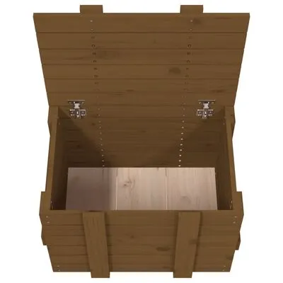 VidaXL Opbergbox 58x40,5x42 Cm Massief Grenenhout Honingbruin - Afbeelding 9
