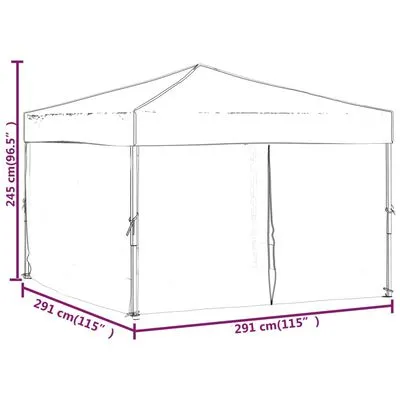 VidaXL Partytent Inklapbaar Met Zijwanden 3x3 M Zwart - Afbeelding 9