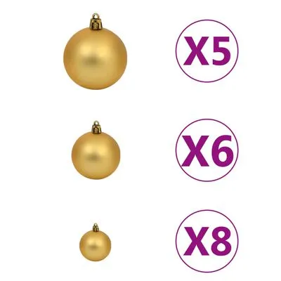 VidaXL Kerstboom Met LED's En Kerstballen Smal 120 Cm Roze - Afbeelding 10