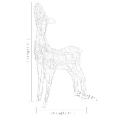 VidaXL Kerstversiering Rendierfamilie 160 LED's Warmwit Acryl - Afbeelding 10