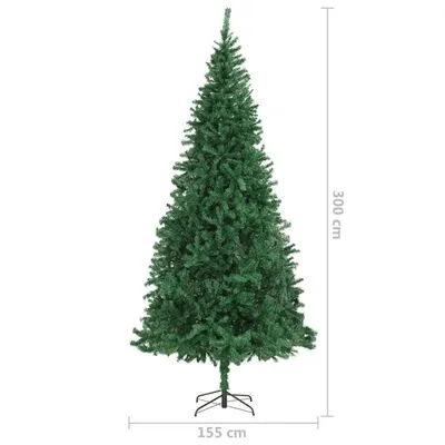 VidaXL Kunstkerstboom Met LED's En Kerstballen 300 Cm Groen - Afbeelding 11