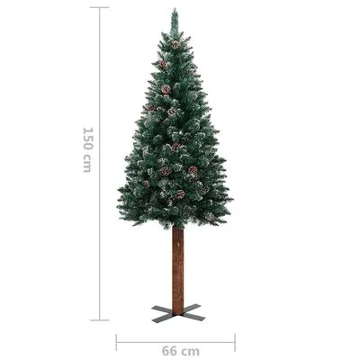 VidaXL Kerstboom Met LED's En Kerstballen Smal 150 Cm Groen - Afbeelding 11
