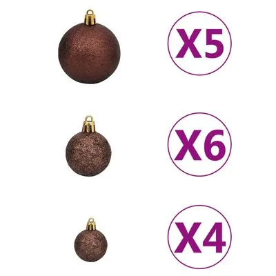 VidaXL Kerstboom Met LED's En Kerstballen Smal 120 Cm Roze - Afbeelding 11