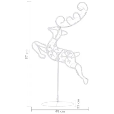 VidaXL Kerstdecoratie Rendieren En Slee 260x21x87cm Acryl Blauw - Afbeelding 11