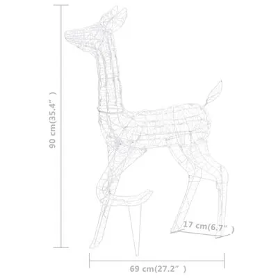 VidaXL Kerstversiering Rendierfamilie 160 LED's Warmwit Acryl - Afbeelding 11
