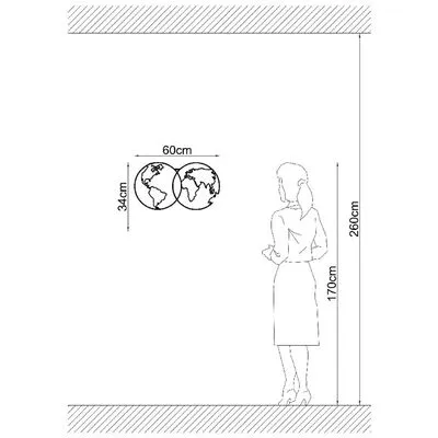 Homemania Wanddecoratie World Map 9 60x34 Cm Metaal Zwart - Afbeelding 11