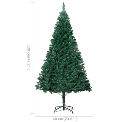 VidaXL Kunstkerstboom Met LED's En Kerstballen 120 Cm PVC Groen - Afbeelding 12