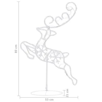 VidaXL Kerstdecoratie Rendieren En Slee 260x21x87cm Acryl Blauw - Afbeelding 12