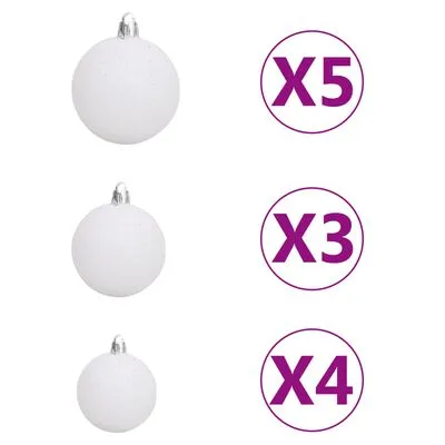 VidaXL Kerstboom Met LED's En Kerstballen Smal 180 Cm Blauw - Afbeelding 13