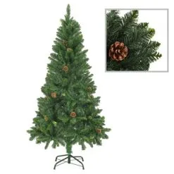 VidaXL Kunstkerstboom Met Dennenappels 150 Cm Groen