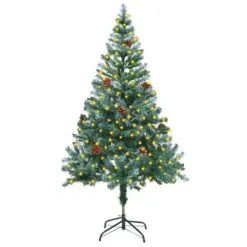VidaXL Kunstkerstboom Met LED's En Dennenappels 150 Cm