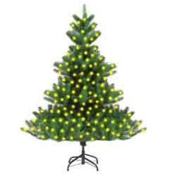 VidaXL Kunstkerstboom Nordmann Met LED's 210 Cm Groen
