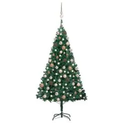 VidaXL Kunstkerstboom Met LED's En Kerstballen 120 Cm PVC Groen