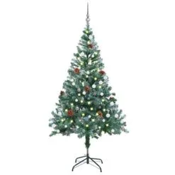 VidaXL Kunstkerstboom Met LED's, Kerstballen En Dennenappels 150 Cm