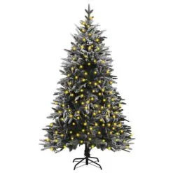 VidaXL Kunstkerstboom Met LED's En Sneeuw 180 Cm PVC En PE