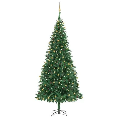 VidaXL Kunstkerstboom Met LED's En Kerstballen 300 Cm Groen