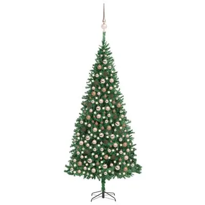 VidaXL Kunstkerstboom Met LED's En Kerstballen 300 Cm Groen
