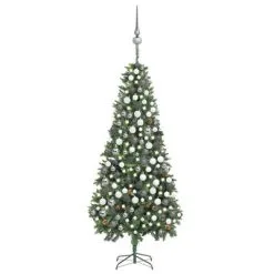 VidaXL Kunstkerstboom Met LED's, Kerstballen En Dennenappels 210 Cm