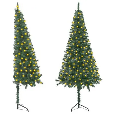 VidaXL Kunstkerstboom Met LED's Hoek 120 Cm PVC Groen