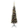 VidaXL Kerstboom Met LED's En Kerstballen Smal 120 Cm Zwart