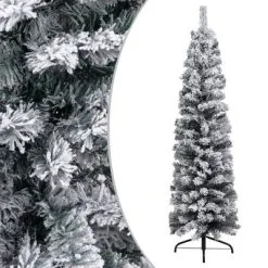 VidaXL Kunstkerstboom Met Sneeuw Smal 150 Cm PVC Groen