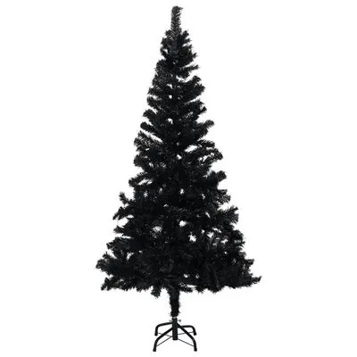 VidaXL Kunstkerstboom Met Standaard 150 Cm PVC Zwart