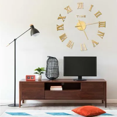 VidaXL 3D-wandklok Modern XXL 100 Cm Goudkleurig - Afbeelding 2