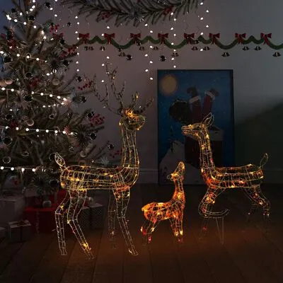 VidaXL Kerstversiering Rendierfamilie 300 LED's Meerkleurig Acryl - Afbeelding 2
