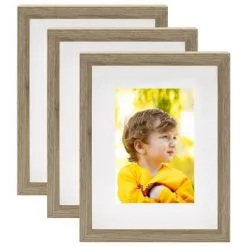 VidaXL Fotolijsten 3 St Voor 13x18 Cm Foto 3D 20x25 Cm Donkerhoutkleur